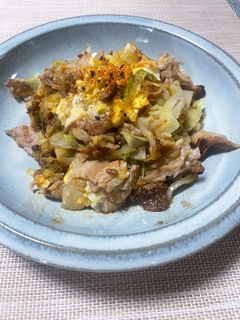 キャベツと豚肉の卵とじ炒め-レシピのメイン写真