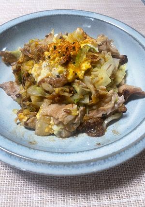 キャベツと豚肉の卵とじ炒め-レシピのメイン写真