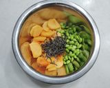柿と枝豆の塩昆布和え作り方2写真