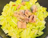 サバ缶と春キャベツの簡単ペペロンうどん作り方3写真