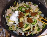 ゴーヤ・茄子・玉葱・豚肉・卵の甘味噌炒め作り方4写真