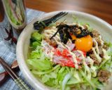 ＊我が家のレタスと胡瓜と納豆サラダうどん作り方5写真