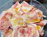 レンジで簡単！もやしと豚バラの梅風味作り方4写真
