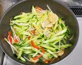 きゅうりと鶏むね肉の甜麺醤炒め作り方5写真