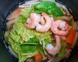 簡単昼食・夕飯！海老と野菜たっぷりうどん作り方6写真