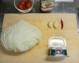 コンビーフとキャベツのパスタ作り方1写真