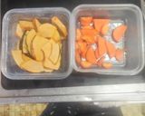 レンチンで超簡単🌟人参とかぼちゃのごま和え作り方1写真