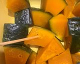 かぼちゃとクリームチーズのサラダ　カレー風味作り方2写真