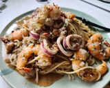 スルメイカとえびのアンチョビペペロンチーノ作り方8写真