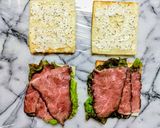 夏休み簡単昼食ローストビーフサンドイッチ作り方2写真