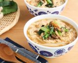 きのこと小松菜のとろたまあんかけうどん作り方8写真
