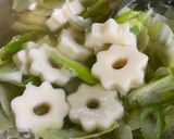 味噌汁　ねぎとキャベツとちくわぶ作り方4写真
