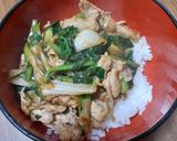 長ネギとホウレン草で♪アツアツ豚こま丼作り方7写真