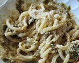 ランチはカルボナーラうどん☆いぶりがっこ作り方2写真