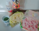＊春キャベツと豚肉のゴマドレ炒め＊作り方1写真