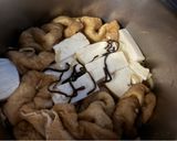 油揚げと絹豆腐の昆布生姜・卵とじ丼作り方2写真