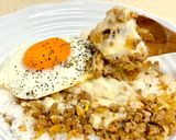 時短ランチに。とろ〜りチーズのガッツリ肉そぼろ丼作り方8写真