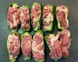 豚こまピーマンの甘辛肉詰め作り方2写真