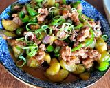 ナス、ピー、ひき肉の適当炒め作り方6写真