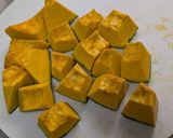 かぼちゃとひき肉の煮物作り方1写真
