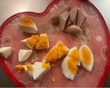 ゆで卵と魚肉ソーセージのピザトースト作り方2写真