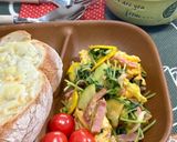 豆苗とズッキーニのふんわり卵炒め♪作り方5写真