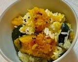 米と酒の蒸気で蒸す極上カボチャご飯！作り方5写真