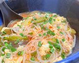 トマト🍅と夏野菜のワンパン❣️サンラータン煮麺作り方5写真
