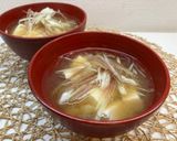 旬野菜！茗荷と豆腐の味噌汁作り方3写真