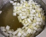 白菜の茎とえびとセロリのスープ♪作り方3写真