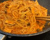 冷凍活用♩包丁いらずのツナときのこのトマトパスタ作り方5写真