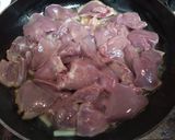 鶏レバー　にんにく炒め作り方3写真