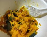 せいろ蒸しでカレー粉入かぼちゃサラダ作り方3写真