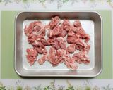 簡単夕飯主菜小松菜茸と豚こまバター醬油炒め肉料理作り方3写真
