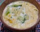 5分で完成⭐︎豆乳de簡単濃厚スープパスタ作り方3写真
