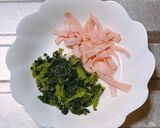 厚揚げのほうれん草とハムの挟み焼き作り方2写真