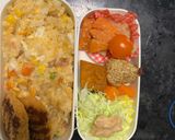 レンジさっぱり洋風甘辛オイ梅味炒飯弁当作り方16写真