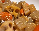 簡単！蓮根こんにゃく人参の煮物作り方7写真