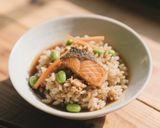 鮭と枝豆の炊き込みごはん作り方4写真