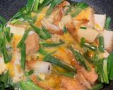 厚揚げとちくわのニラ卵とじ。めんつゆ使用作り方3写真