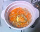 人参ごぼうと餅巾着鍋作り方7写真