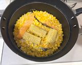 とうもろこしと鮭の炊き込みバターご飯作り方4写真