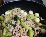 チンゲン菜と豚肉の炒めもん作り方7写真