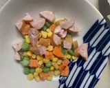 レンジ中華風梅トマトシーフード炒飯弁当作り方2写真