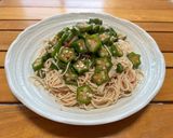 オクラと明太子のネバ旨、素麺orパスタ作り方6写真