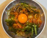 夏に余った韓国冷麺でピリ辛釜玉🥩牛肉温麺作り方7写真