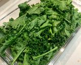 ケールと挽き肉のザーサイ炒め作り方1写真