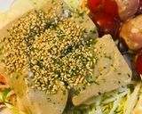 胡麻豆腐の胡麻かけサラダ作り方1写真