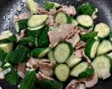 豚肉ときゅうりの梅炒め作り方4写真