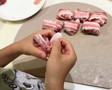 鰤の豚バラ巻き🥓ブロッコリーバジルソース作り方2写真